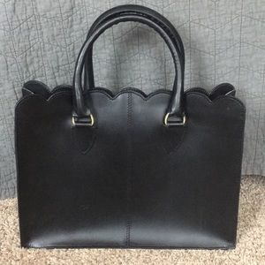 ASOS scallop / scalloped black purse bag